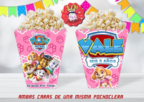 Cajitas Pochocleras Personalizadas, Pack X35 Paw Patrol Nena