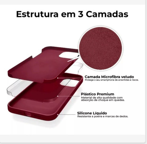 Capa Capinha P/ iPhone 13 Pro Max Silicone Aveludado Premium