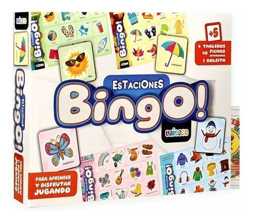 Juego De Mesa Bingo Estaciones 48 Fichas Delmy