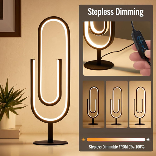 Lámpara De Mesa Led, Moderna Lámpara De Noche Regulable Cont