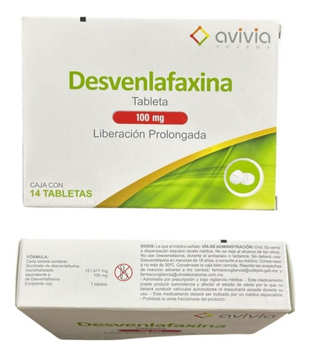 Desvenlafaxina Tableta 100mg Liberación Prolongada 14tabs