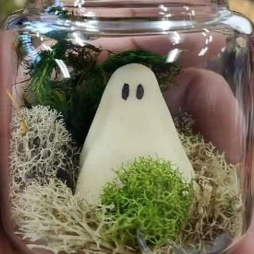 Bbasiliysd Mini Pet Ghosts In A Jar, Halloween Ghost Glow In