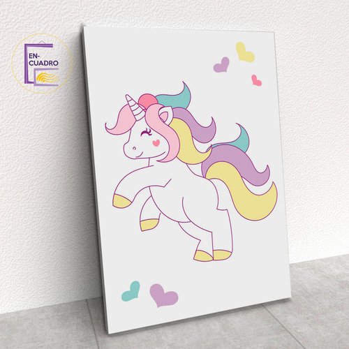 Set 3 Cuadros Personalizados Nombre Unicornio 28x40cm