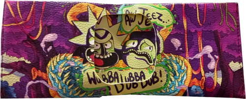 Imagen 2 de 5 de Billetera Shakka Rick And Morty Wubba Lubba Dub Muy Lejano