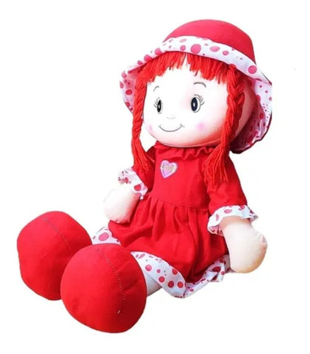 Muñeca Pepona De Tela Bordada Grande Love 63cm Juguete Niñas