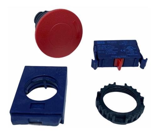 Botão Cogumelo Com Trava Weg Vermelho 1nf 22mm Csw-bct1 Ip66