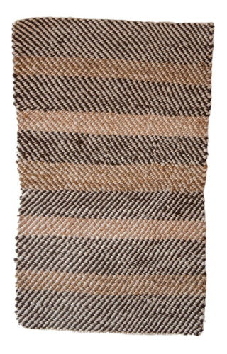 Imagen 1 de 7 de Alfombra Rayas Diagonales Tonos Marrones