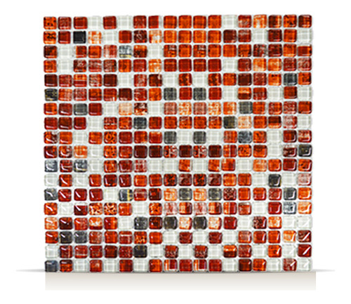 Malla 30x30 Mosaico India Rojo Vidrio Piu