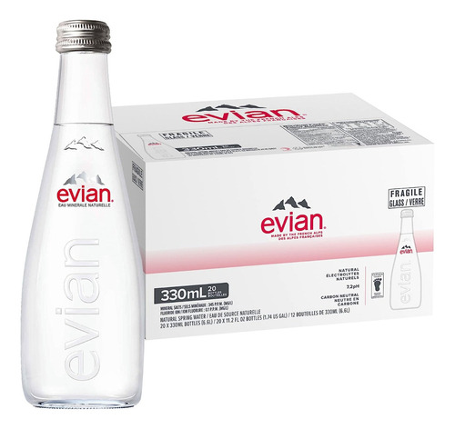 Agua Evian 330 Ml. Caja Con 20 Botellas