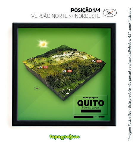 Quito (equador) - Mapa 3d Infograf - 4 Quadros 15cm
