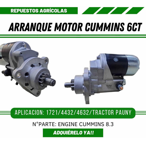 Arranque De Motor Cummins 6ct Tractor Pauny