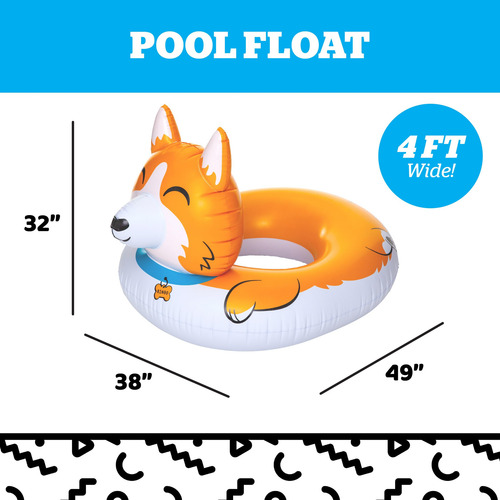 Bonito Perro Corgi De Pool Float Bigmouth Inc., Con Forma De