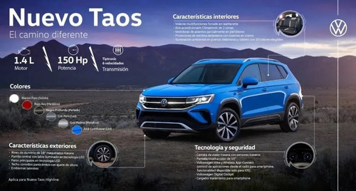 Imagen 9 de 15 de Nueva Volkswagen Taos 1.4 150 Cv Comfortline 250 Tsi 2022 Cn