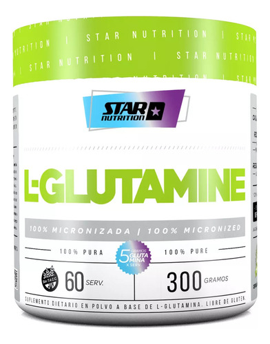 Glutamina Star Nutrition 300 Grs - 100% Pura Y Micronizada 
