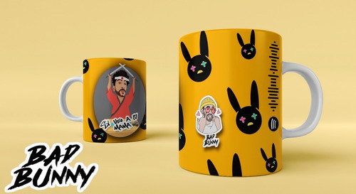 10 Plantillas Bad Bunny 01 Taza Sublimacion Psd Editbale Png