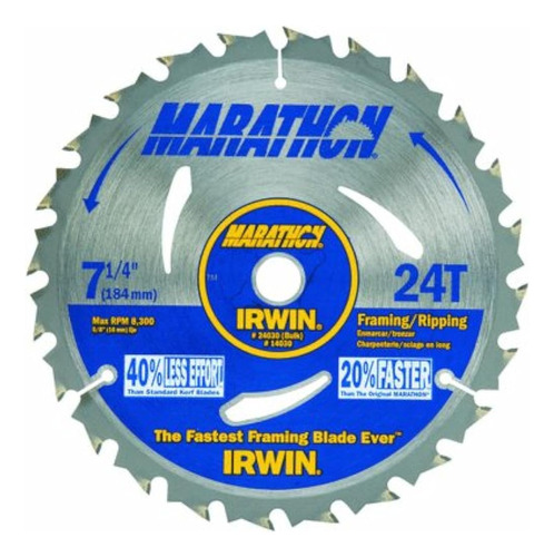 Irwin 14030 24030 Marathon 714inch 24tooth Circular Saw Blad