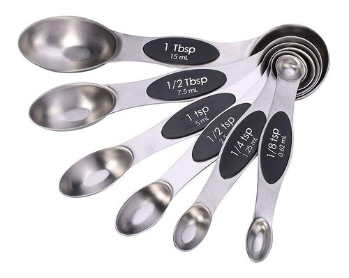 Cucharas Dobles Medidoras Imantadas Set X8 Cocina 