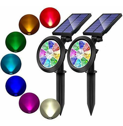 Luces Solares Para Exteriores, 9 Led, Foco Multicolor C...