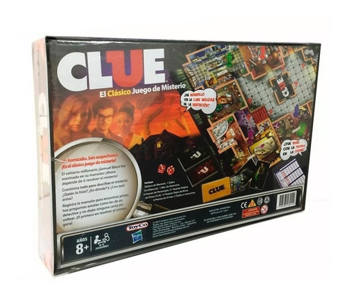Juego De Mesa Hasbro Clue Juego Clásico De Misterio +8 Años