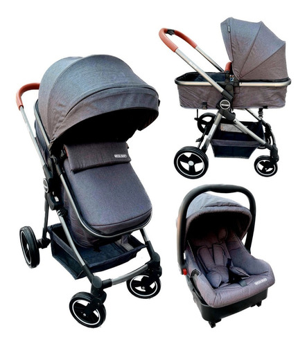 Mega Baby Elite De paseo - Gris oscuro - Negro