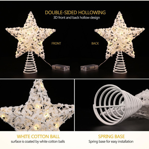 - Adornos Árbol De Navidad 15 Luces Led, Bolas De Algo...