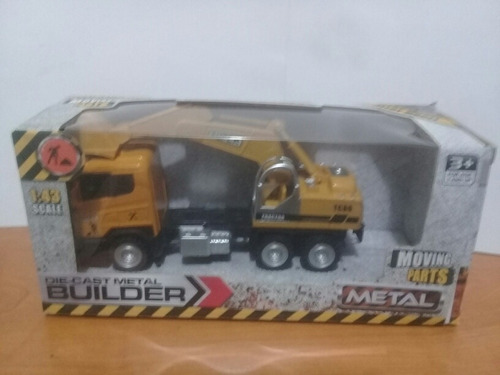 Camión Con Grúa Giratoria Die-cast Metal Builder Esc 1:43