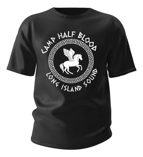 Camiseta Percy Jackson Acampamento Meio Sangue Simbolo