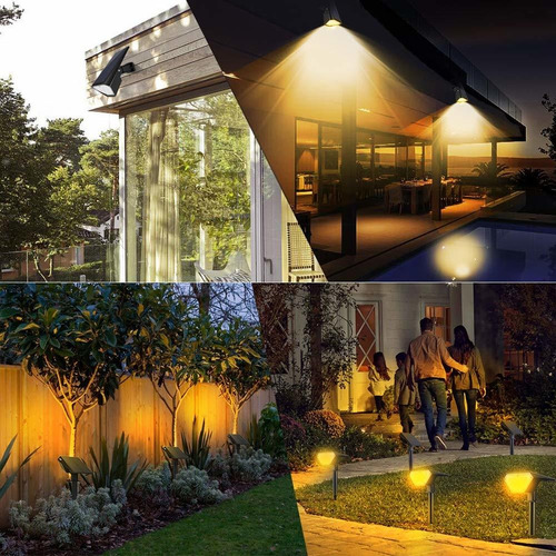 Focos Solares Para Exteriores, 2 En 1, Luces Solares Pa...