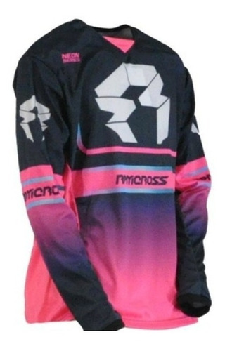 Remera Motocross Rpm Cross Neon Rosa