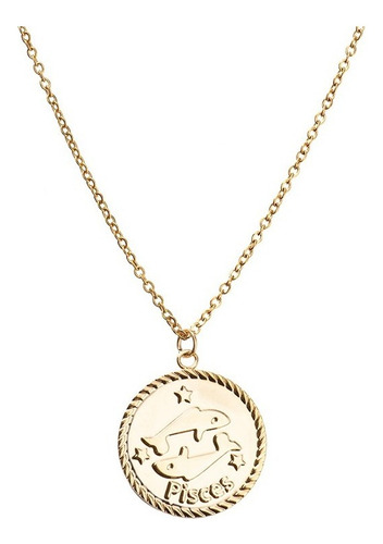 Collar Signo Zodiacal Horóscopo, Baño Oro 18k Luckyly Color Collar Astra - Piscis