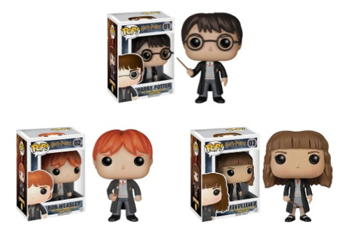 Funko Pop! Set: Harry Potter, Ron Weasley & Hermione Granger