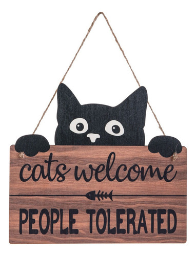Divertido Cartel De Bienvenida Para Gatos, Gatos Que Dan La