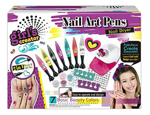 Joysae Nail Art Pens, Paint And Sketch Set, 7 Basic Beauty C