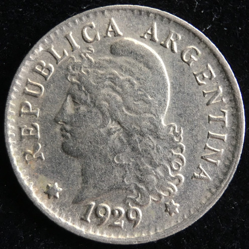 Argentina, 5 Centavos, 1929. Cj#160. Eb
