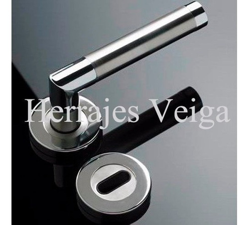 Manija Currao Tropea Simple De Aluminio Con Terminacion Acerado Manija Para Puerta Picaporte