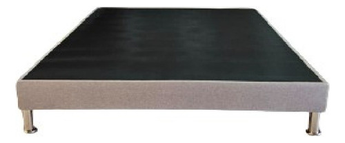 Base Tipo Box Individual Tela Lino Gris Altuta De Patas 15cm