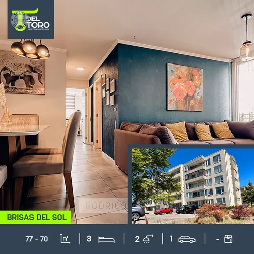 Departamento En Venta De 3 Dorm En Brisas Del Sol.talcahuano