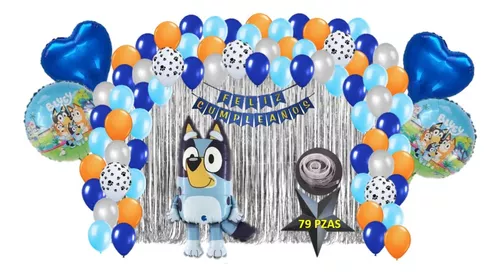 Kit Decoracion Fiesta Cumpleaños Globos Metalicos Bluey 2 79