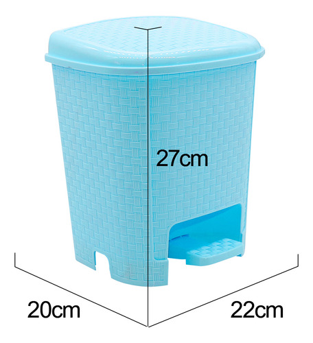 Lixeira Banheiro 6 Litros Azul Quarto Pequena Com Pedal