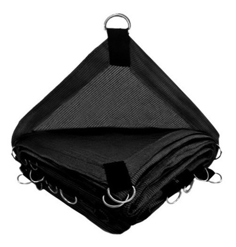 Imagen 4 de 10 de Malla Sombra 90% Raschel Negro De 4mx3m Lista Para Instalar