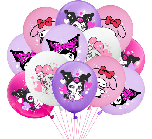 Kit Fiesta Sanrio Kuromi - Globos Cumple Decoración Temática