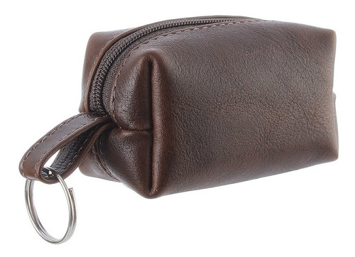 Porta Moedas De Couro Marrom Dh Couros 28582