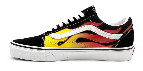 Tenis Vans Old Flame Clásico Retro Fuego Llamas