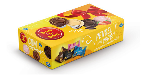 Caixa de Bombom Bon O Bon Mix- Kit com 10 unidades de Sabores Variados
