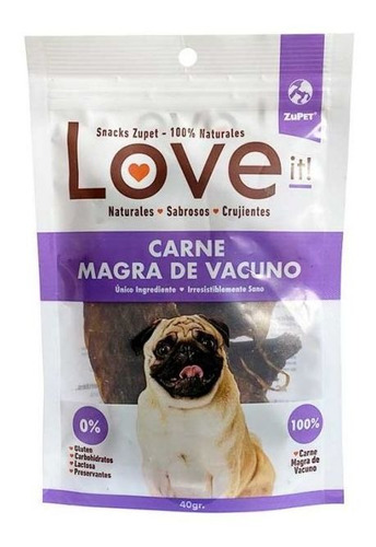 Snack Love It Sabor Carne Magra De Vacuno 40gr