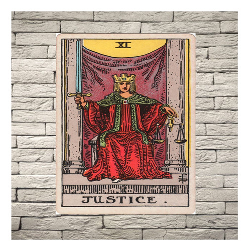 Poster Lámina Decorativa Tarot Rider Cartas A4 21x30 Foto La Justicia