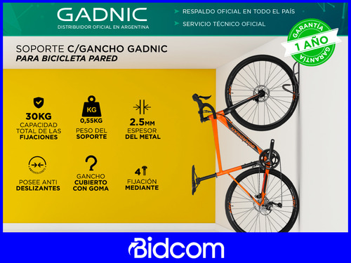 Kit X3 Soporte Pared Para Bicicleta Gancho Acero Resistente