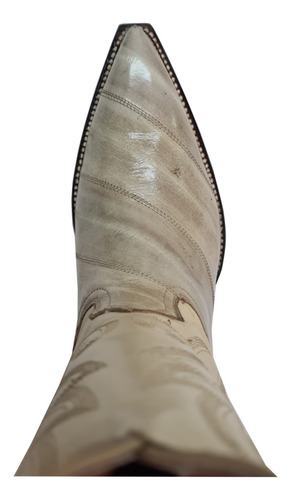 Botas Vaquera Piel De Anguila Original Color Hueso