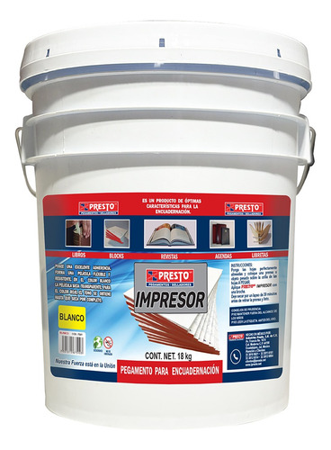 Pegamento Impresor Para Encuadernacion Presto Blanco 18kgs