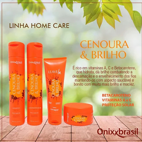 Leave-in Cenoura e Brilho Onixx Brasil - Creme de Pentear Onixxbrasil